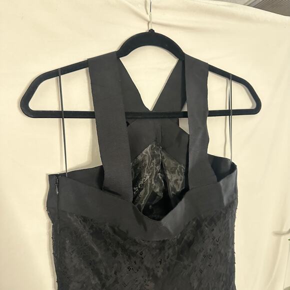 Doen Lace Panel Halter Neck Knee Length Dress Black Size Small - Picture 3 of 4